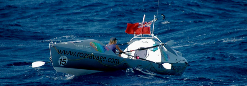 Roz Savage during the Atlantic Rowing Race 2005